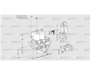 VCH1E15R/15R05NHEVWL/PPZS/3--2 (88101187) Клапан с регулятором расхода Kromschroder