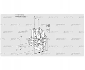 VCH1E25R/20R05NHEVWR3/PPPP/PPPP (88102580) Клапан с регулятором расхода Kromschroder