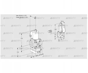 VAD2E40R/40R05D-50WL/BS/PP (88103854) Газовый клапан с регулятором давления Kromschroder