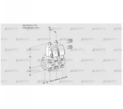 VCS2T32N/32N05NNKSR3/PPPP/PPPP (88106612) Сдвоенный газовый клапан Kromschroder