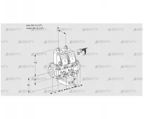 VCH1E15R/15R05NHEVWR/MMMM/PPPP (88103916) Клапан с регулятором расхода Kromschroder