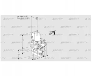 VAG2E40R/40R05GEVWL/PP/PP (88102881) Газовый клапан с регулятором соотношения Kromschroder