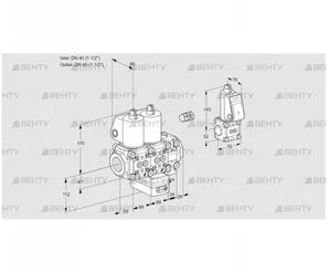 VCH2E40R/40R05NHEVWL3/BSPP/PPPP (88107699) Клапан с регулятором расхода Kromschroder