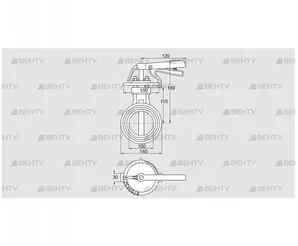 DKR 100Z03H650D (72701490) Дроссельная заслонка Kromschroder