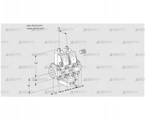 VCH1E20R/20R05NHEVWR/PPPP/PPPP (88100970) Клапан с регулятором расхода Kromschroder