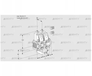 VCH1E25R/15R05FNHEVWR3/PPPP/PPPP (88101440) Клапан с регулятором расхода Kromschroder