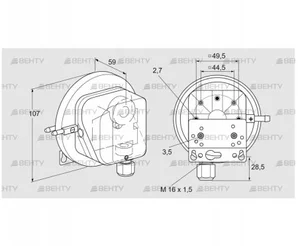 DL 3K-3W (84444600) Датчик-реле давления воздуха Kromschroder