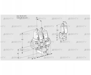 VCH1T20N/15N05NHAVQGR/PPPP/PPBS (88106411) Клапан с регулятором расхода Kromschroder