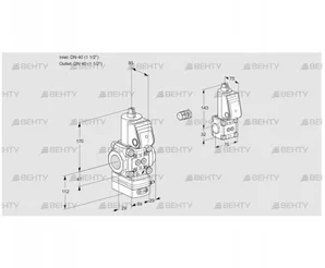 VAD2E40R/40R05D-50WR/PP/BS (88103853) Газовый клапан с регулятором давления Kromschroder