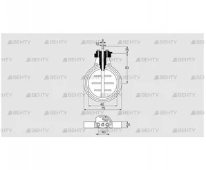 DKR 40Z03F100D (03149214) Дроссельная заслонка Kromschroder