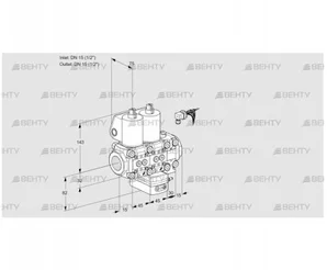 VCH1E15R/15R05NHEVWL/PPPP/PPPP (88105239) Клапан с регулятором расхода Kromschroder